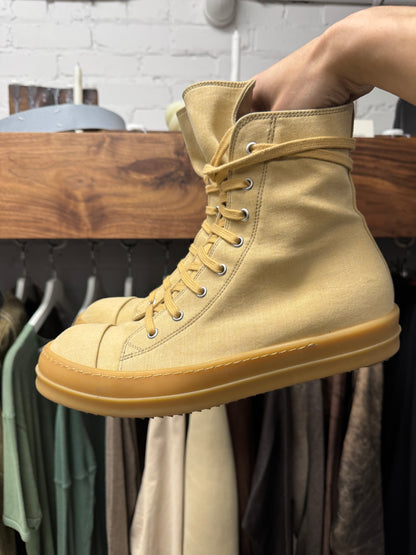 Rick Owens Mustard/Gum Sole ‘Ramones’ Low Top Sneakers