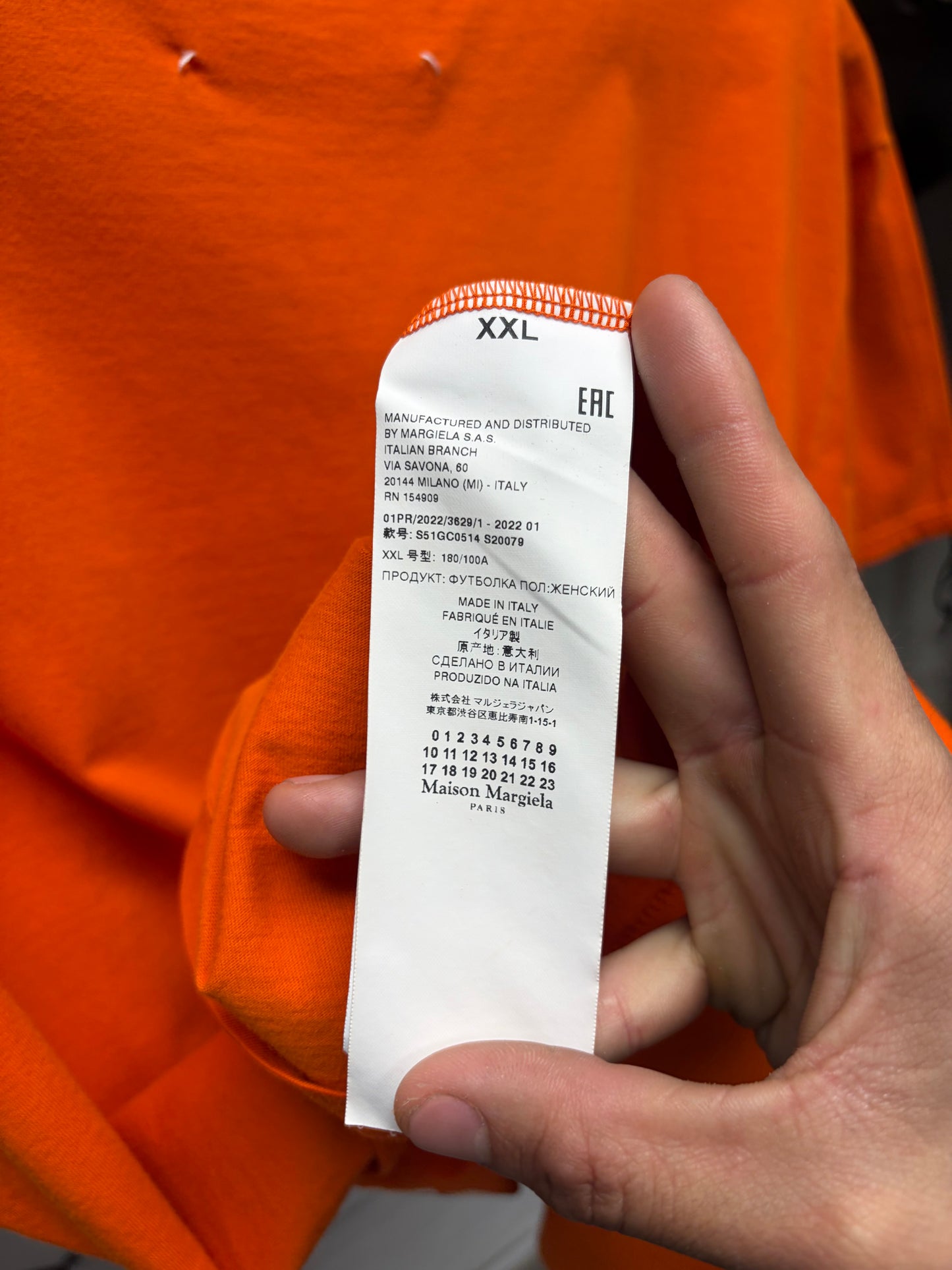 Maison Margiela ‘Another Song’ Orange Graphic T-Shirt