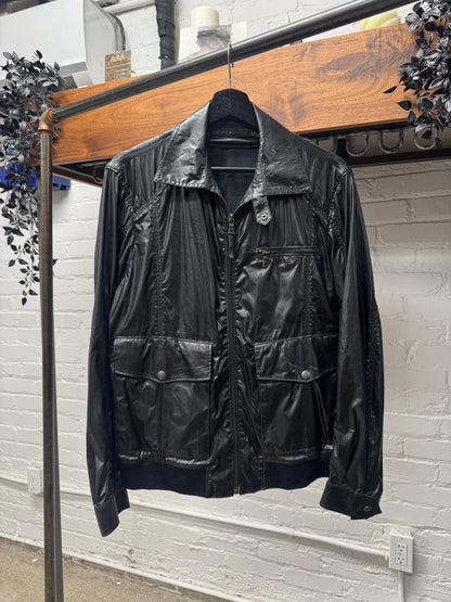 2000s Prada Sport Matte Black Nylon Cargo Jacket