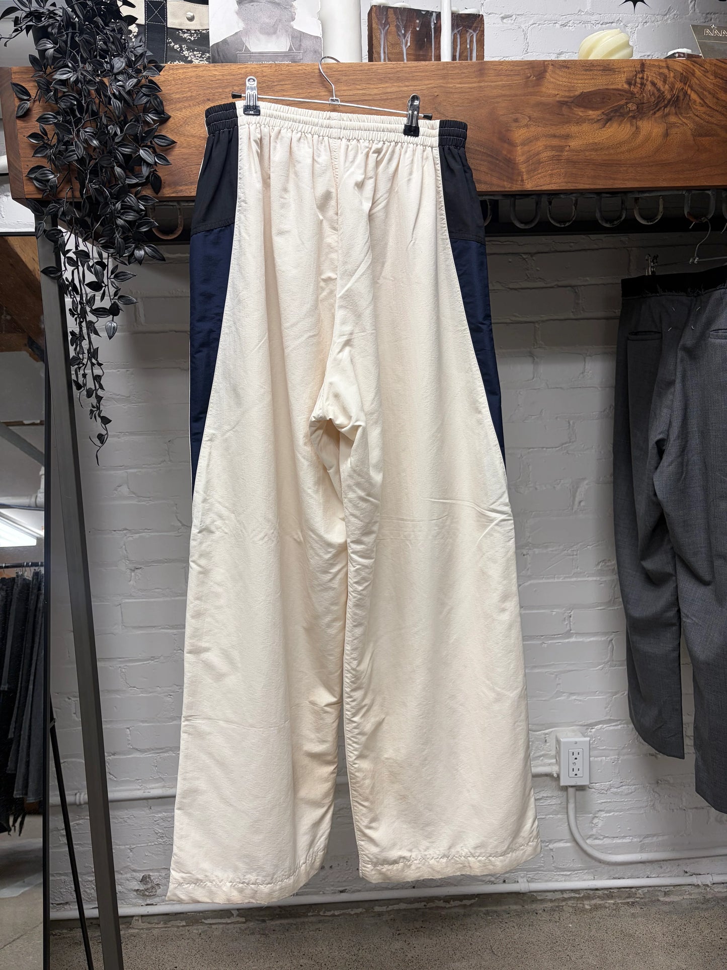 Balenciaga ‘3B Sports Logo’ White/Blue Wide Leg Track Pants