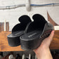 Prada Leather Studded Wood Sole Clogs