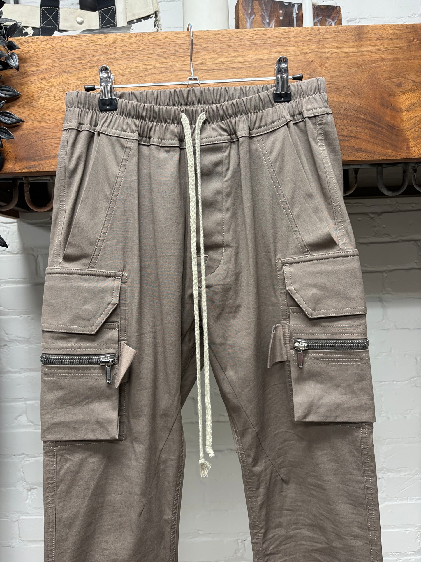 SS2022 Rick Owens ‘Fogachine’ Dust Drawstring Cargo Joggers