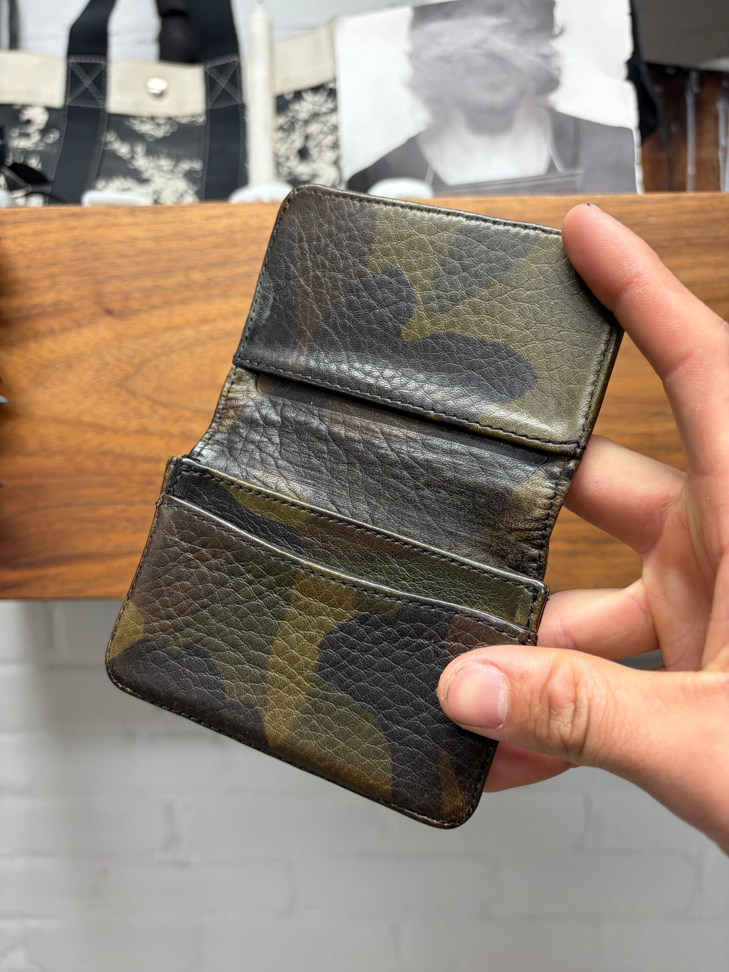 Chrome Hearts Camouflage Leather Top Flap Cardholder Wallet