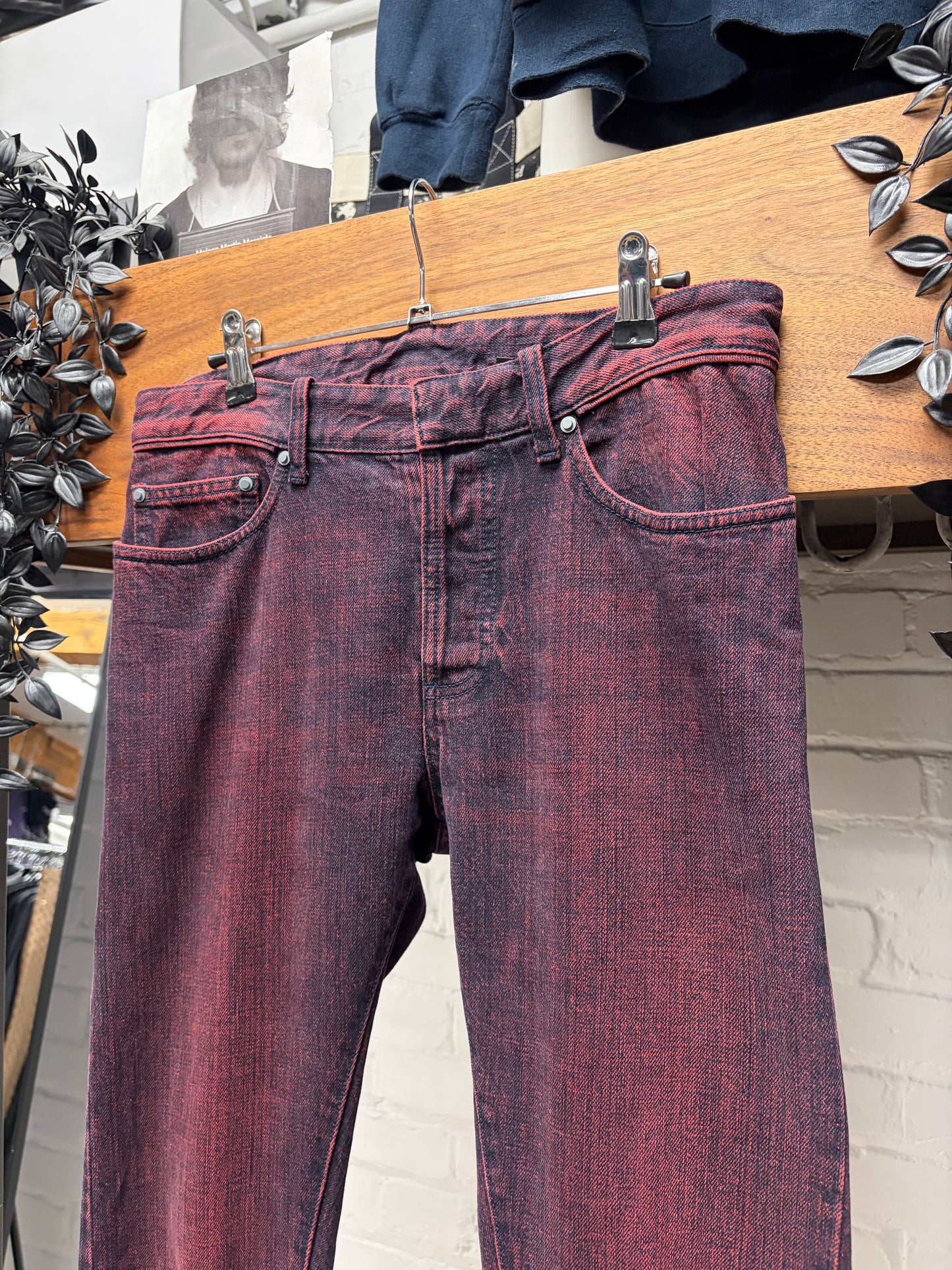 2012 Balenciaga Dark Red Unaltered Skinny Jeans