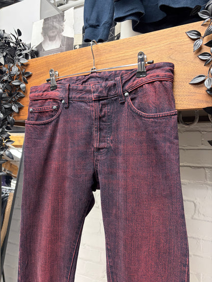 2012 Balenciaga Dark Red Unaltered Skinny Jeans