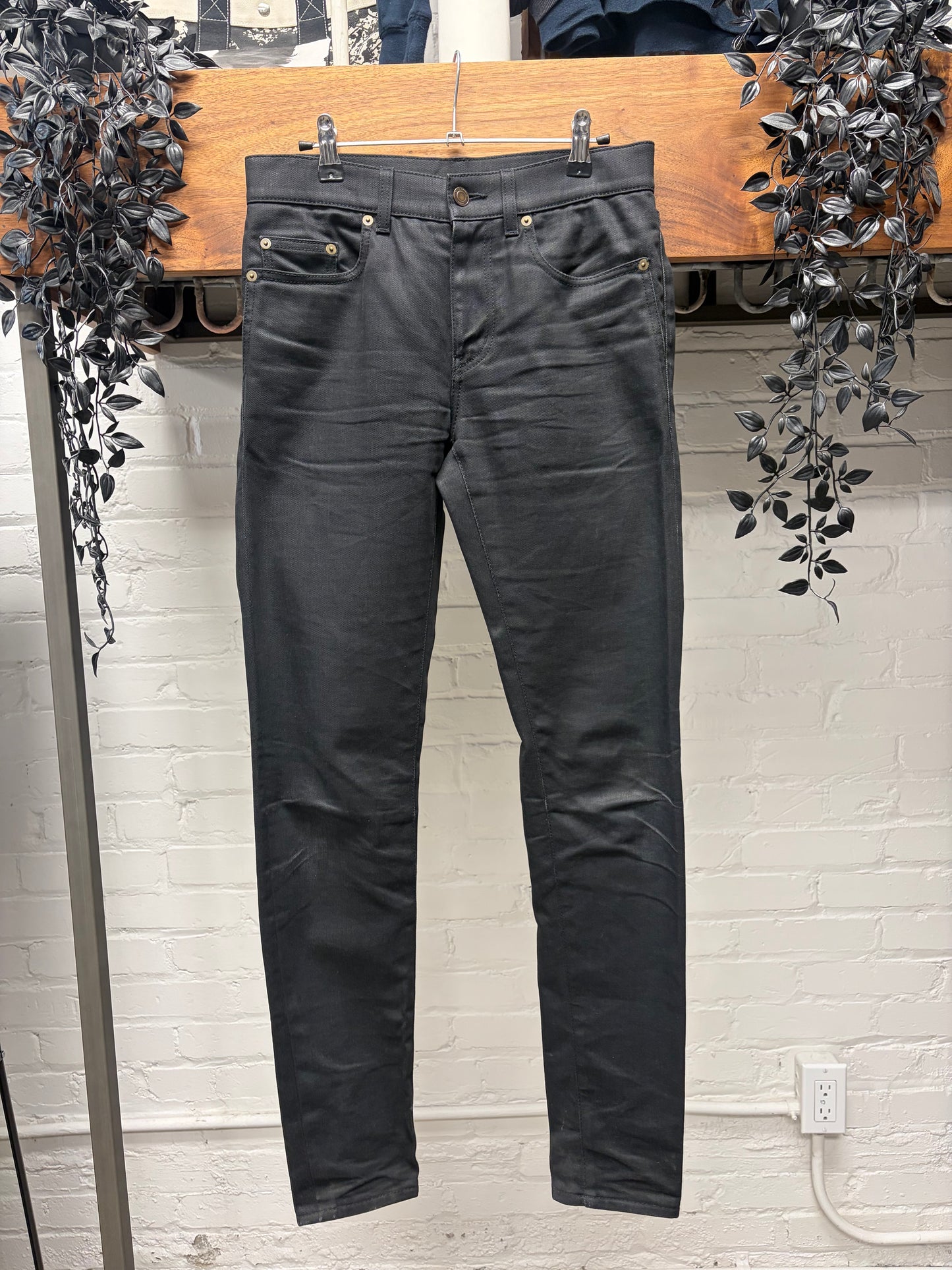 2017 Saint Laurent ‘D02’ Unaltered Black Skinny Jeans