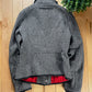 Vintage 2000’s Prada Sport Wool ‘Neck Guard’ Herringbone Grey Coat.