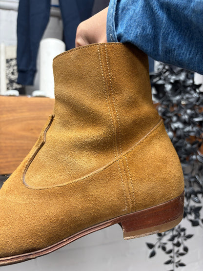 Celine by Hedi Slimane ‘Jacno’ Brown Suede Pointed Toe Boots