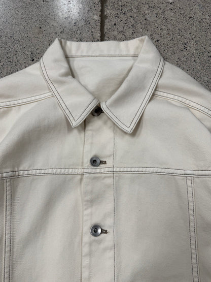 Rick Owens DRKSHDW ‘Natural’ White Denim ‘Jumbo Worker Jacket’
