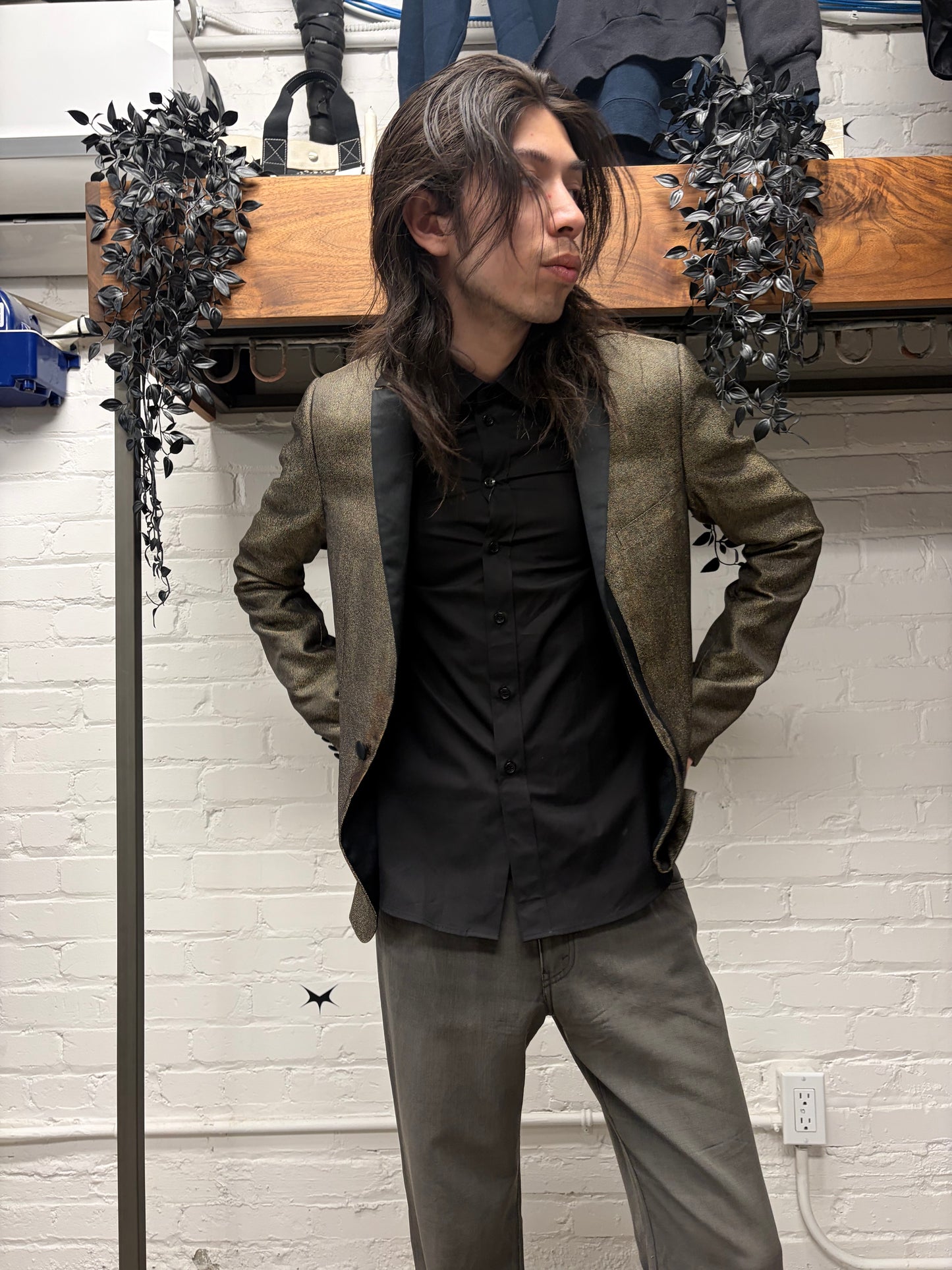 AW2008 Dior Homme ‘Lumiere du Nord’ Iridescent Gold Tuxedo Blazer
