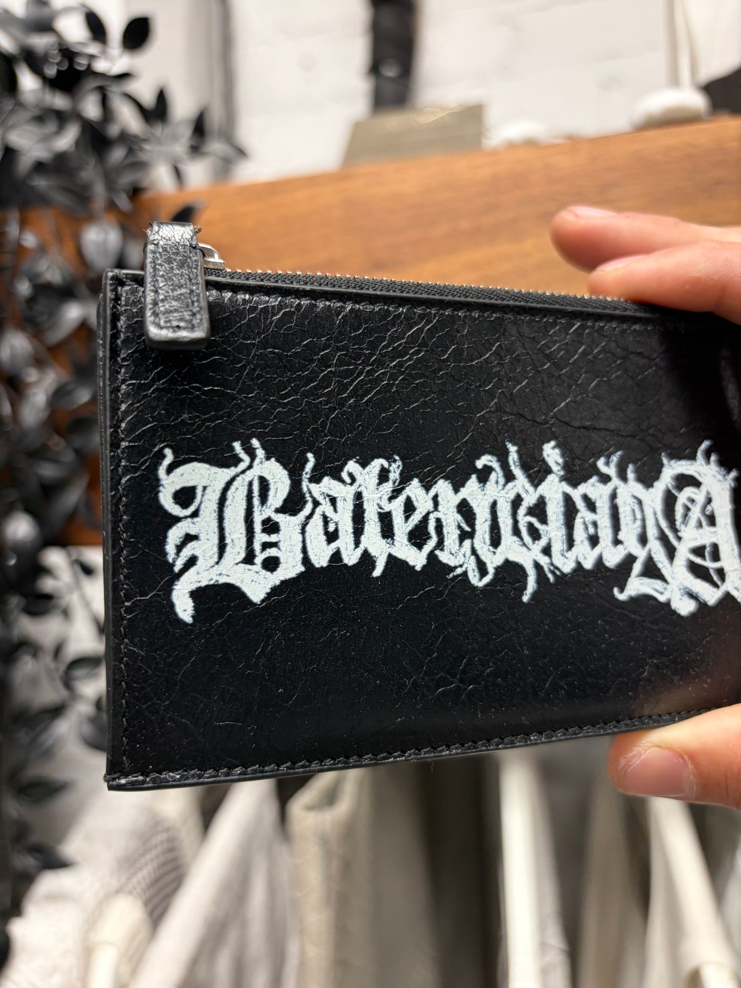AW2023 Balenciaga ‘Heavy Metal’ Black Leather Cardholder Wallet