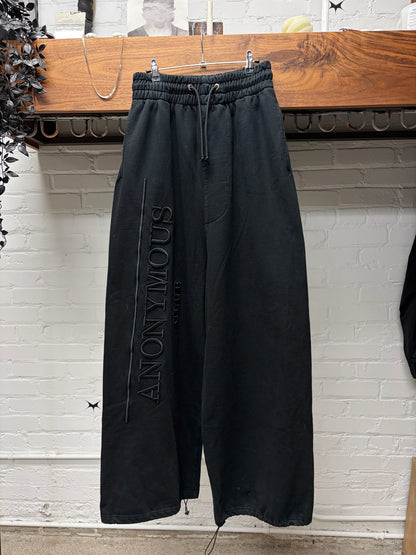 Anonymous Club ‘Heritage Logo’ Embroidered Black Wide Leg Sweatpants