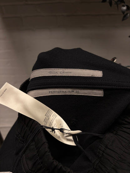 AW2020 Rick Owens ‘Performa’ Black Cotton Cargo Joggers