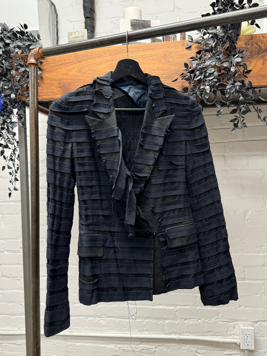 2010 Maison Margiela Line (1) Black Cotton ‘Bondage’ Blazer