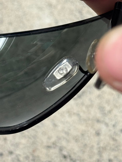 2000s Gucci Black ‘Shield’ Split Bar Sunglasses