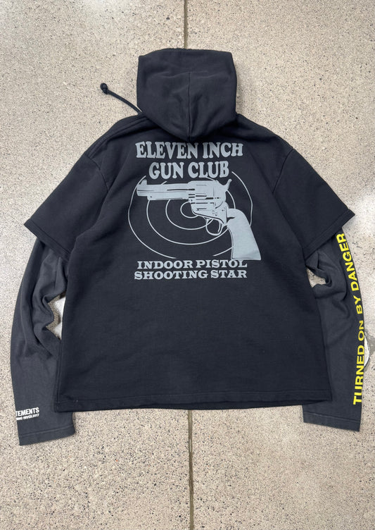AW2017 Vetements ‘11 Inch Gun Club’ Layered Hoodie
