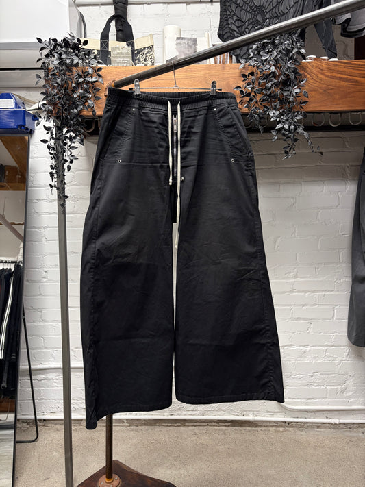 SS2023 Rick Owens Edfu ‘Bela’ Black Wide Leg Drawstring Pants