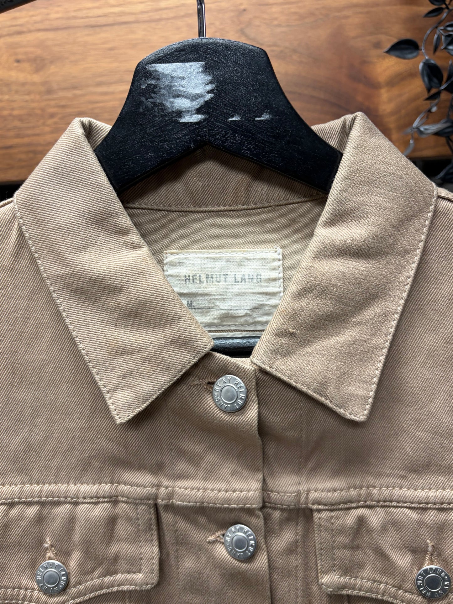 Vintage Helmut Lang ‘Raw Silk Denim’ Brown Trucker Jacket