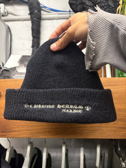 Chrome Hearts ‘Plus Cross’ Ribbed Black Wool Knit Beanie