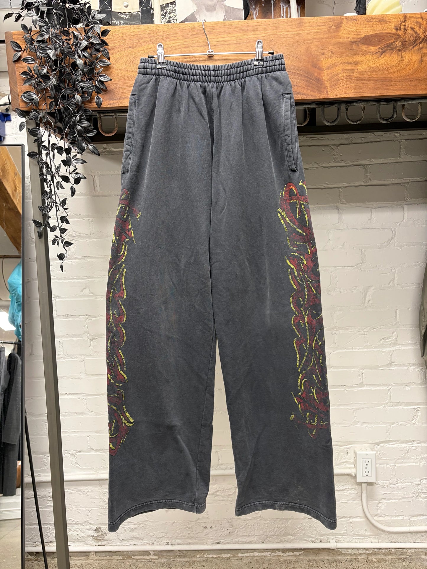 SS2024 Balenciaga ‘Offshore’ Faded Black Wide Leg Sweatpants