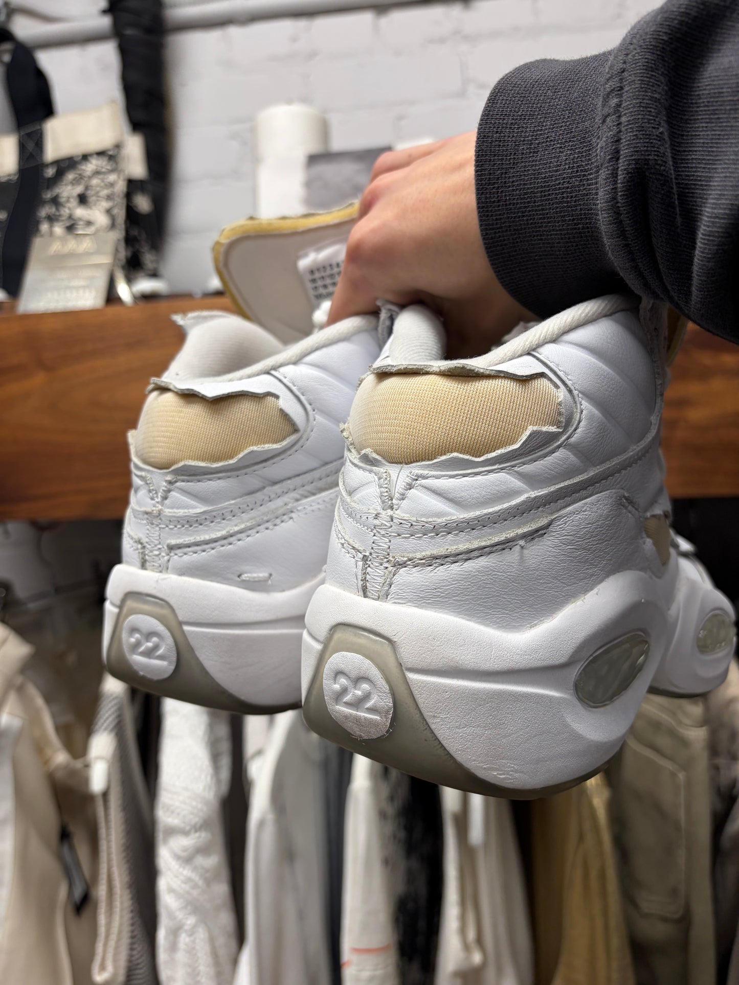 Maison Margiela x Reebok ‘Allen Iverson’ White Deconstructed Basketball Sneakers