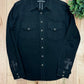 Chrome Hearts Leather Cross Patch Denim Western Shirt