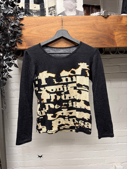 Yohji Yamamoto Wool Print Long Sleeve Shirt