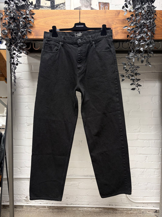 2023 Balenciaga Black ‘Loose Fit Jeans’ Heavyweight Denim