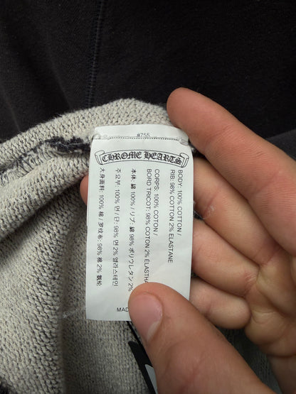 Chrome Hearts ‘Y-Not’ Grey Embroidered Logo Pullover Hoodie
