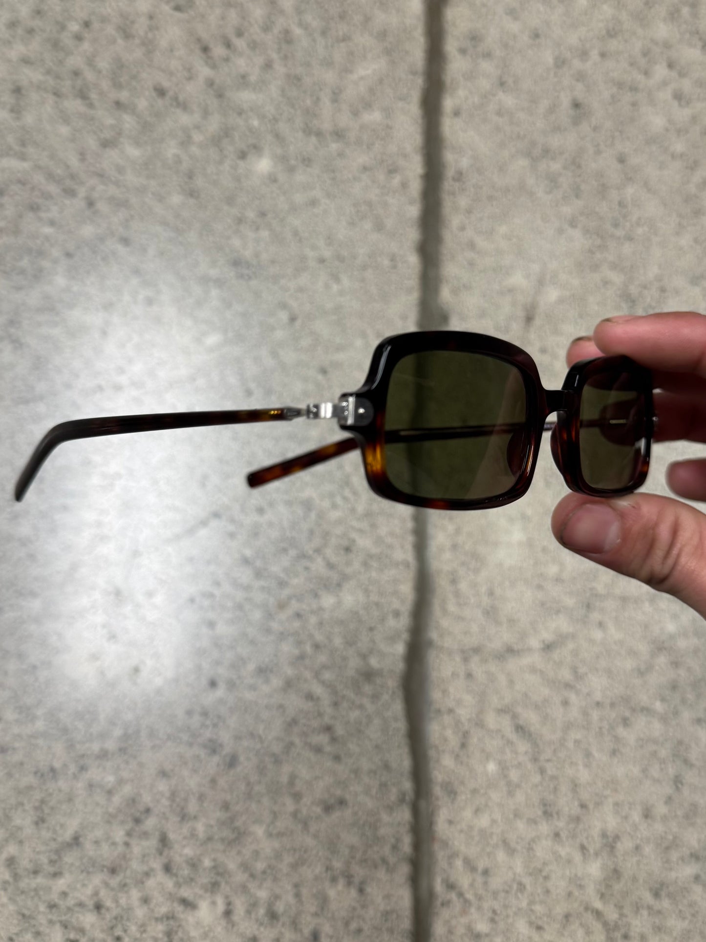 Jil Sander ‘Tortoiseshell’ Green Tinted Sunglasses