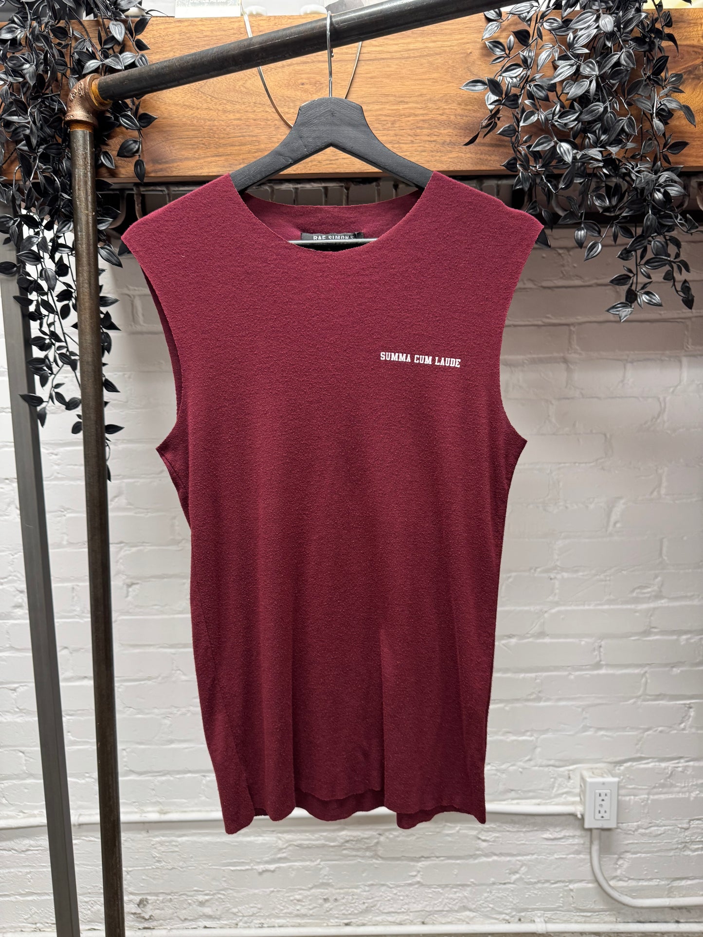 SS2000 Raf Simons ‘Summa Cum Laude’ Maroon Tank Top