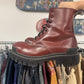 Balenciaga ‘Strike’ Red Leather Combat Boots