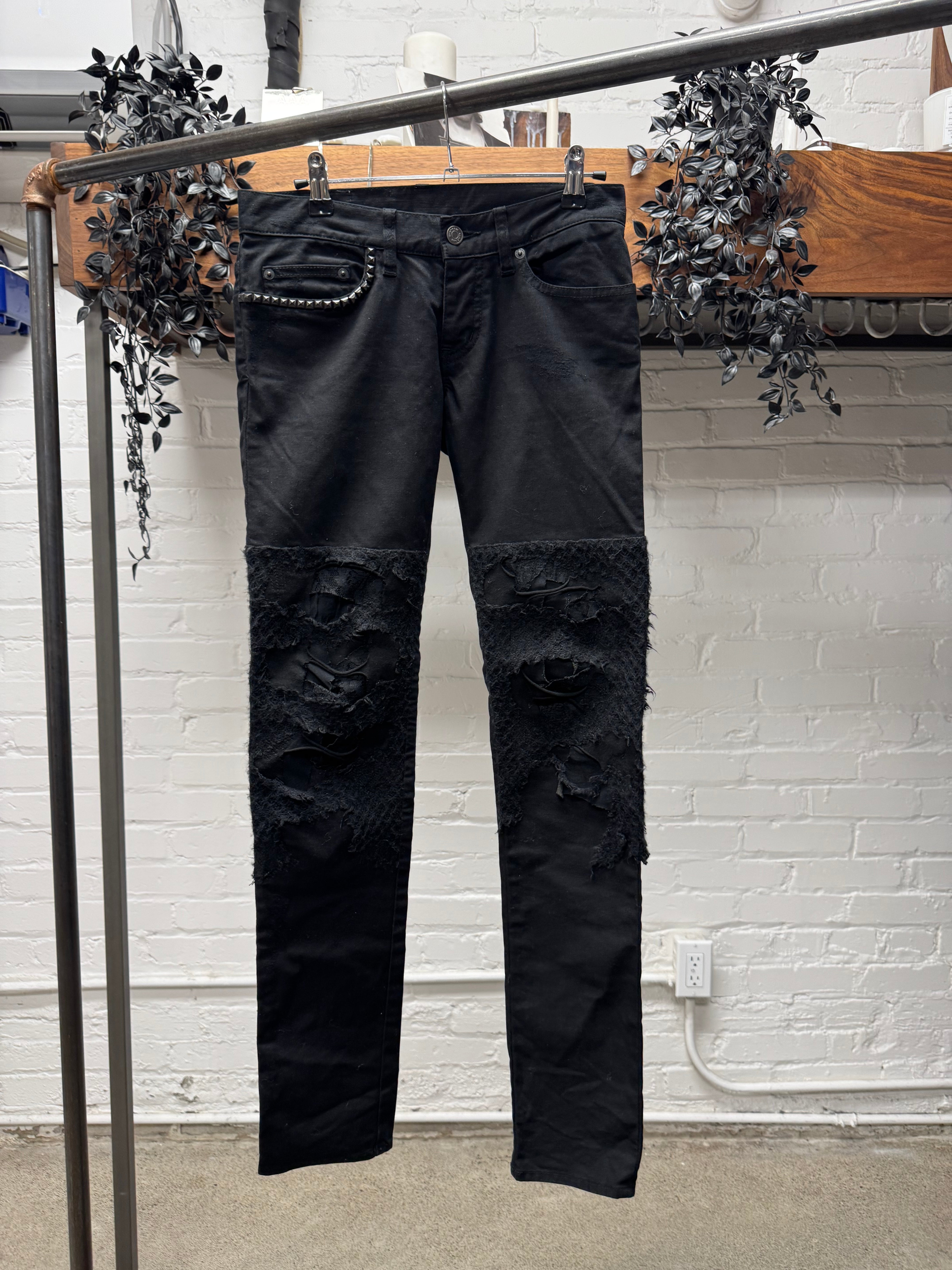 【archive】 00s coating skinny 2000s Hysteric Glamour Distressed Light Wash Blue Skinny