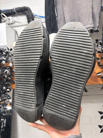 Rick Owens ‘Abstract Sole’ Black Leather High Top Sneakers