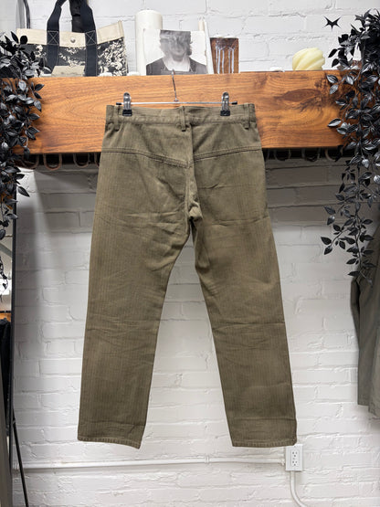 Yohji Yamamoto ‘Y’s’ Striped Brown Cotton Pants