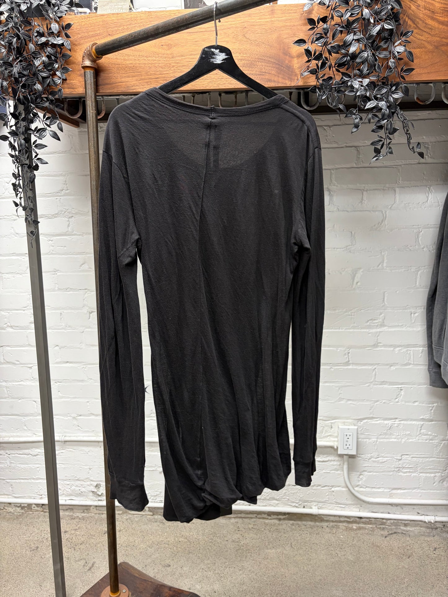 AW2015 Rick Owens ‘Sphinx’ Double Layered Black Long Sleeve Shirt