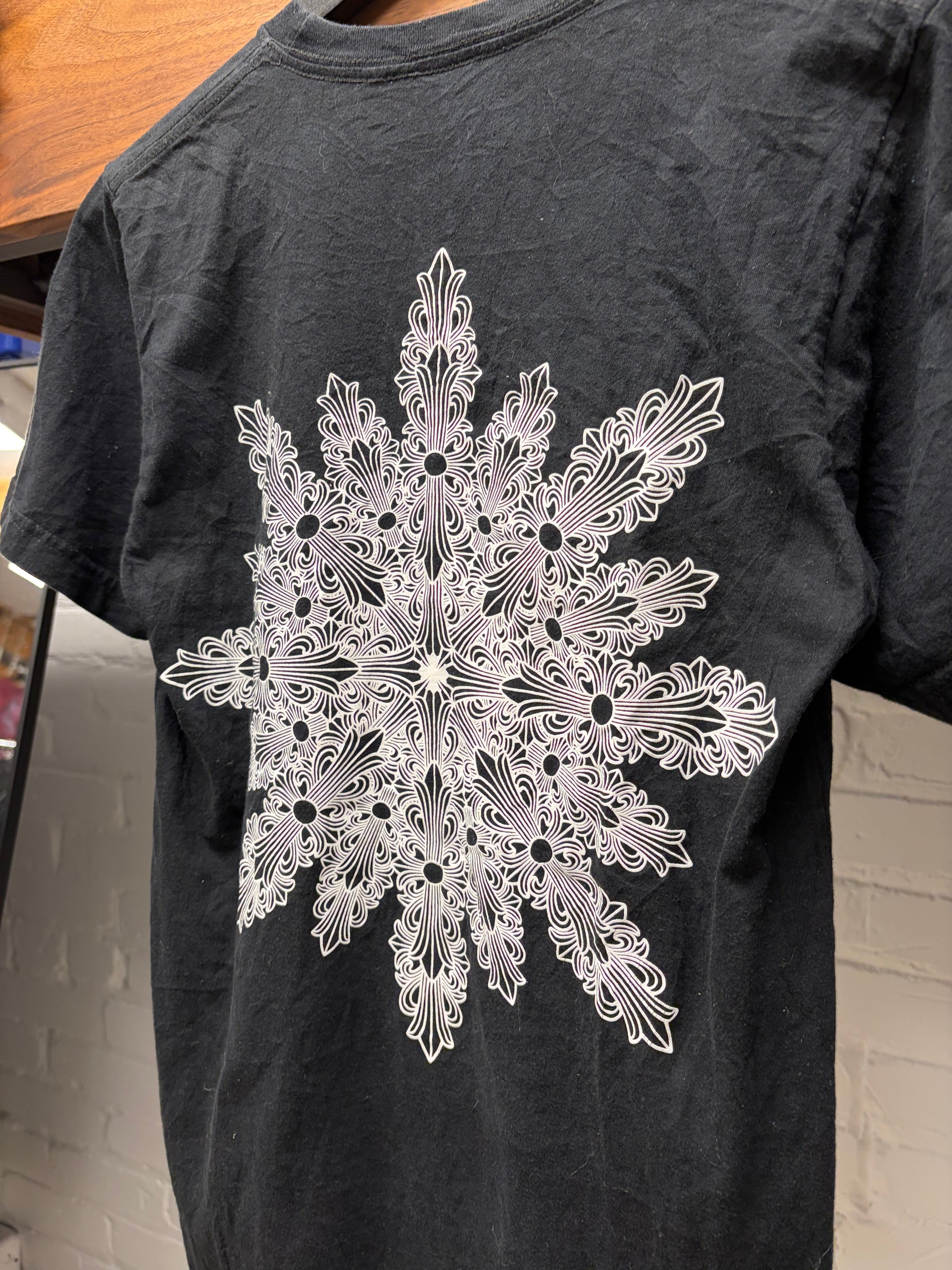 Chrome Hearts 'Floral Snowflake Cross' Black Graphic T-Shirt