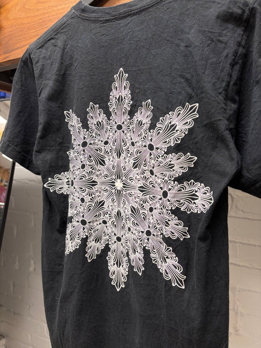 Chrome Hearts ‘Floral Snowflake Cross’ Black Graphic T-Shirt