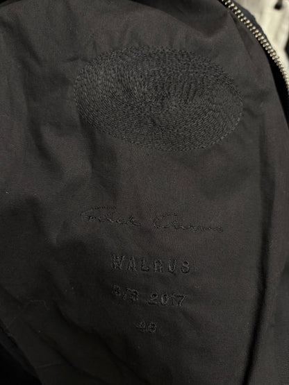SS2017 Rick Owens ‘Walrus’ Patchwork Black Cotton Canvas Bomber Jacket