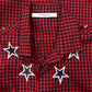 2010s Givenchy ‘Stars’ Red/Black Plaid Button Down Shirt