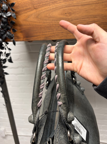 Balenciaga Anthracite/Silver Hardware Lambskin Leather ‘Giant’ City Bag