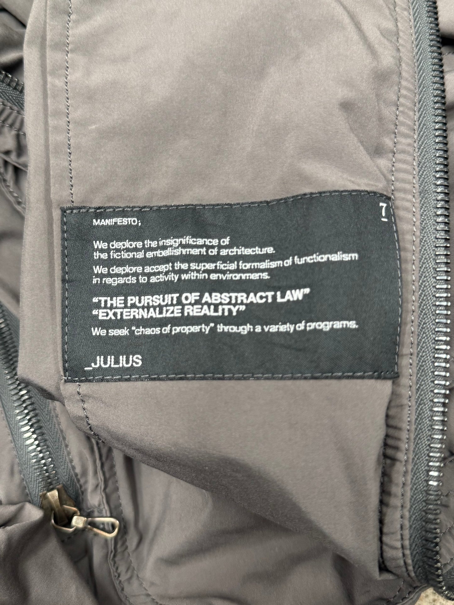SS2008 Julius ‘Synthetic Cloth’ Exposed Pocket Lightweight Bomber Jacket