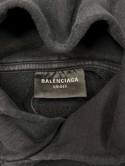 2023 Balenciaga ‘Skater’ Distressed Black Hoodie