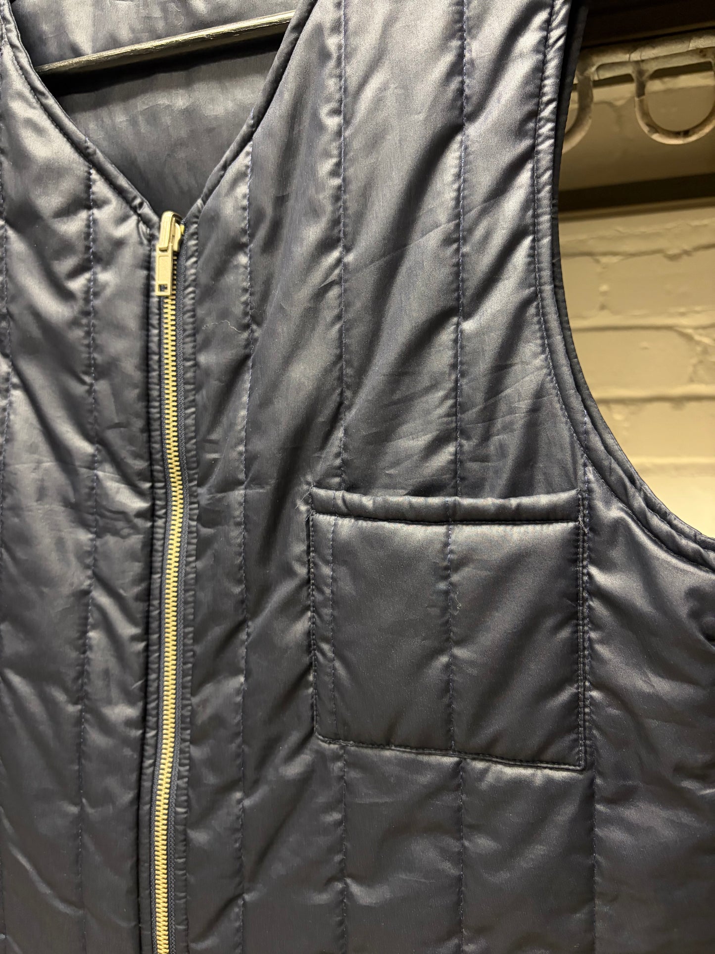 Vintage 1990s Helmut Lang Padded Blue Military Liner Vest