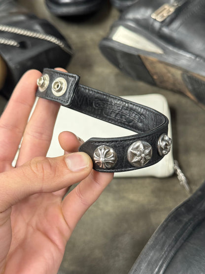Chrome Hearts ‘Elemental’ Leather Button Snap Bracelet
