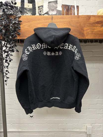 Vintage Chrome Hearts ‘T-Bar Logo’ Black Zip-Up Hoodie