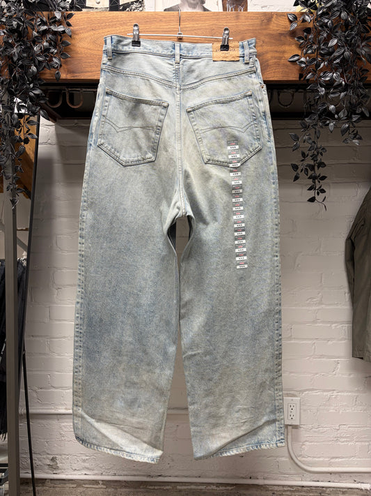 SS2024 Balenciaga ‘Size Sticker’ Dirty Blue Baggy Denim