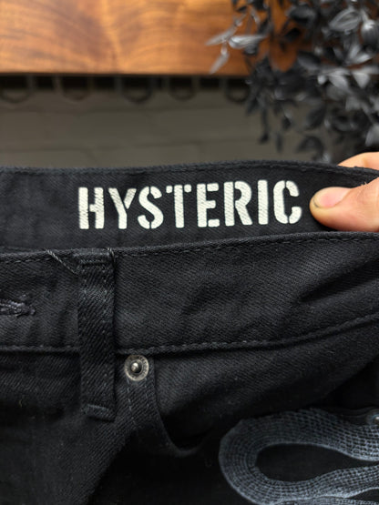 Hysteric Glamour Waxed ‘Snake Print’ Flared Denim