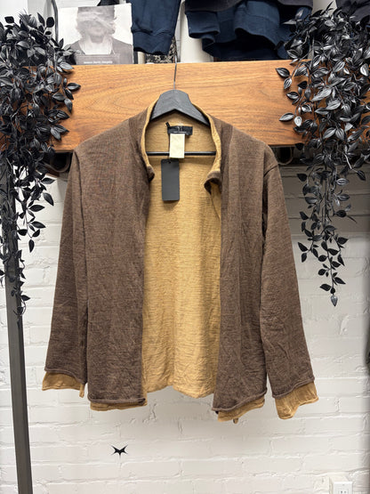 Yohji Yamamoto ‘Layered Fabric’ Two Tone Cardigan Shawl