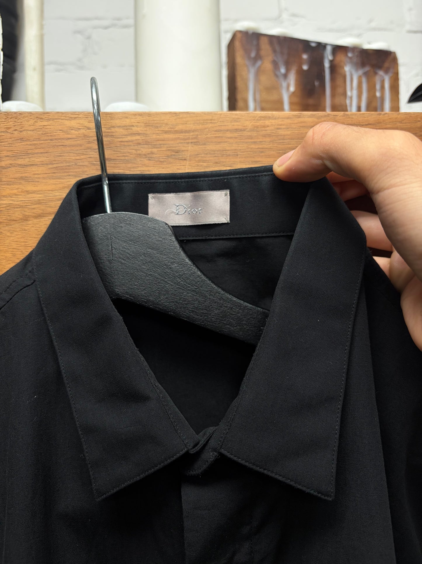 AW2005 Dior Homme ‘In the Morning’ Bee Embroidered Logo Button Up Shirt